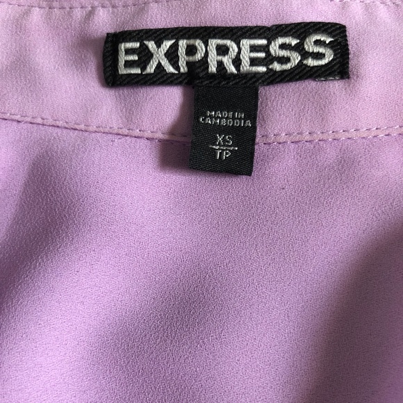 Lavender / Purple Button Down Shirt - Adjustable Sleeves - Size XS - Express - Picture 4 of 4